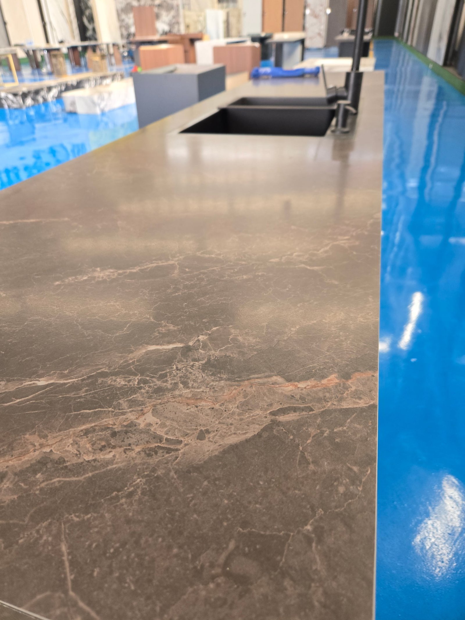 Discover the refined elegance of our Emperador Brown Sintered Stone Slab