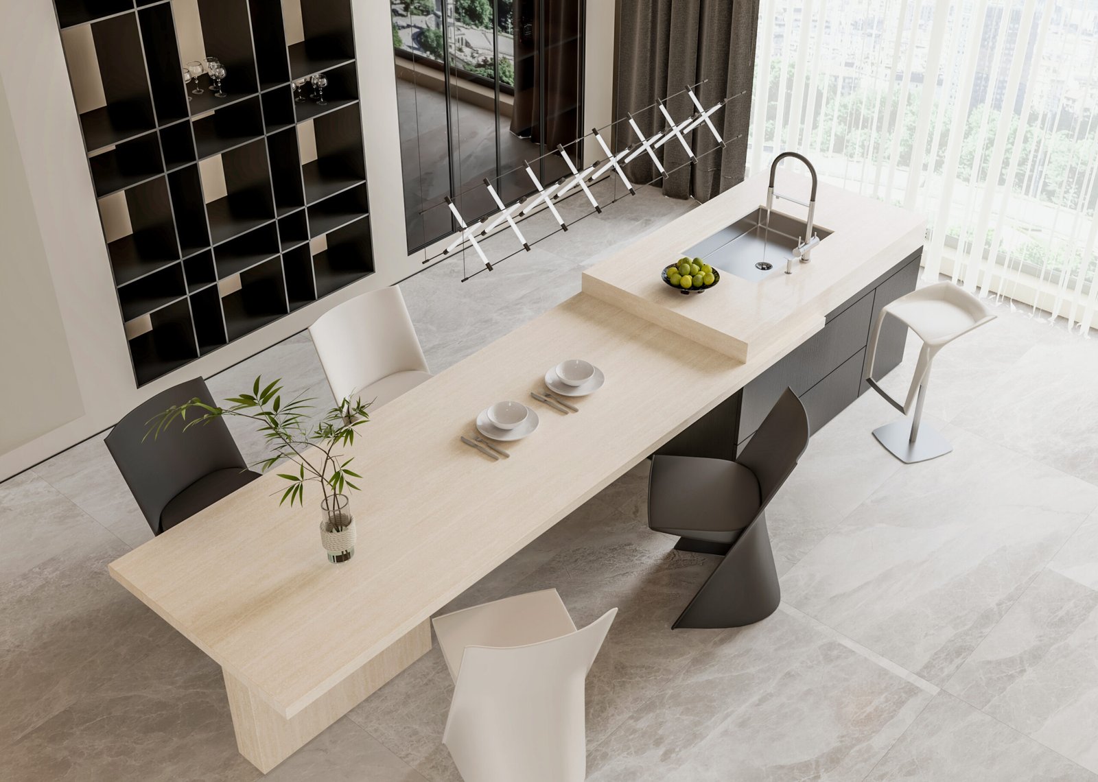 Roma Beige Travertine Application Renderings